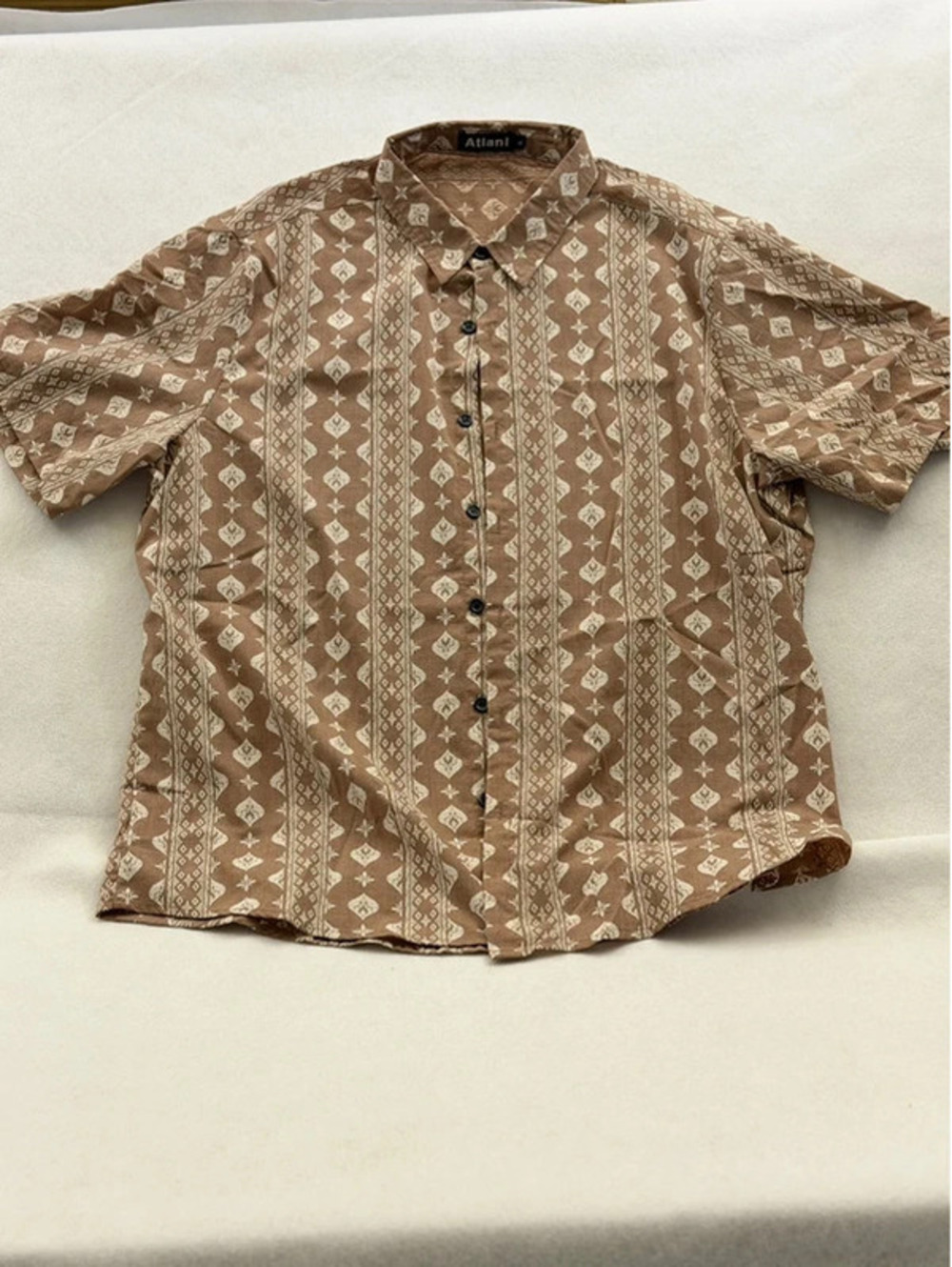 Atlanl Men's Vintage  Breathable Vacation short sleeve shirt